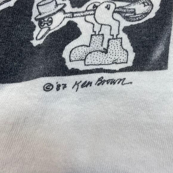 Vintage 80s Ken Brown Single Stitch Art Print Tee Shirt Men's XL - Picture 6 of 10
